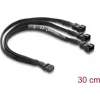 Delock Kabel rozdzielający wentylator 1 x 4-pin PWM żeński na 2 x 4-pin PWM męski (3 piny podłączone na drugim) oplot 30 cm czarny