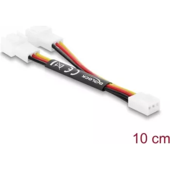 Delock Y-Fan Kabel 1 x 3 Pin żeński do 2 x 3 Pin męski 10 cm