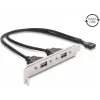 Delock USB 2.0 Śledzie z 2 x EASY USB Type-A Portami