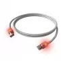 EasyLan DualBoot LED Przewód krosowy RJ45 S/FTP Cat.6A (Class EA), złączka saCon, LSOH, szary, 0,5 m