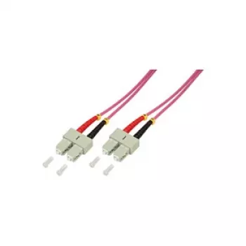 LogiLink OM4 SC/SC Duplex Światłowód Patchcord Multimode, 3,0 m, LSZH Fioletowy