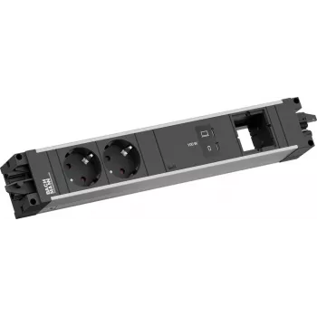 Bachmann STEP ALU 2x Schuko 1x USB-C 100W 1x Custom Module Rozdzielacz zasilania