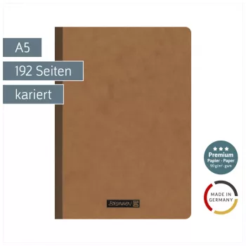 Brunnen FACT!plus A5 kwadratowy notatnik, 96 kartek, brązowy