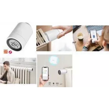 LogiLink Zigbee Smart Termostatyczny Zawór Grzejnikowy z Wyświetlaczem LCD, Kompatybilny z Tuya, Biały