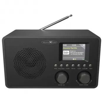 Reflexion HRA1824DAB+ DAB+ i FM Radio budzikowe z Bluetooth, podwójnym alarmem, drewnianą obudową - Czarny