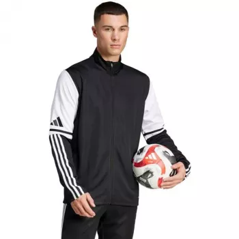 adidas Męska koszulka treningowa Squadra 25 Czarno-biała, dopasowana, z zamkiem na 1/4, AEROREADY, z recyklingowanego poliestru, rozmiar S