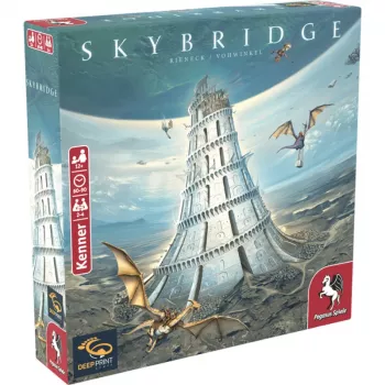 PEGASUS Deep Print Games: Skybridge - Strategiczna gra planszowa dla 2-4 graczy, wiek 10+, 60-90 minut, mechanika budowy miasta i sieci, wersja wielojęzyczna (EN/DE)