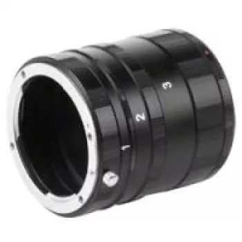 Walimex Zestaw pierścieni pośrednich makro do Nikon F-Mount – 12mm, 20mm, 36mm tuleje przedłużające z kontaktami elektronicznymi