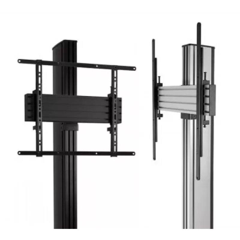 B-TECH AV SYSTEM X - Uniwersalny podwójny stojak podłogowy do płaskich ekranów (VESA 600 x 400) - 2,4 m, czarny