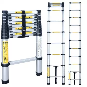 Drabina teleskopowa BL-T380 380 cm, 13 szczebli, aluminium, EN131, 150 kg