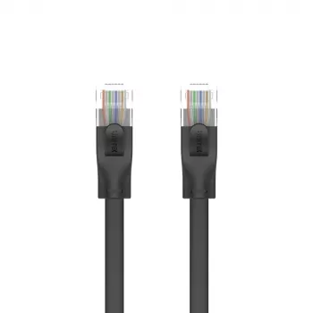 UNITEK Cat.6 UTP płaski kabel krosowy 10m czarny RJ45 Snagless Gigabit Ethernet