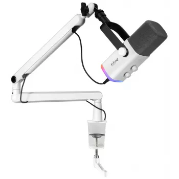FIFINE TAM8W Dynamiczny mikrofon XLR/USB do podcastów z ramieniem, biały