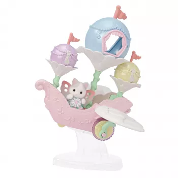 EPOCH Sylvanian Families Magiczny Statek Balonowy z Figurką - Zestaw z Serii Przygoda