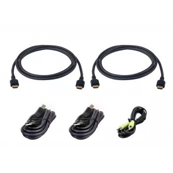 ATEN 2L-7D02UH21X5 Ultra High Speed KVM Cable Set - DisplayPort, USB, Audio, 5m, Czarny