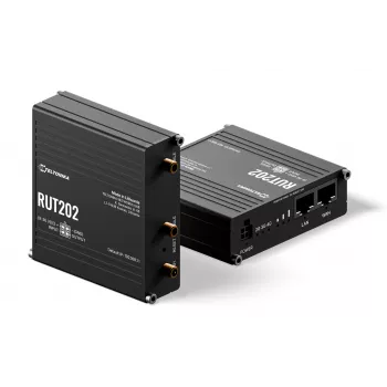 Teltonika Networks RUT202 4G LTE Router Wi-Fi, Dual SIM, 2x Ethernet, montaż na szynę DIN/ścienny, aluminium