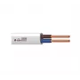 H05VVH2-F 2x1 mm² Biały elastyczny płaski kabel dwużyłowy PVC 50m