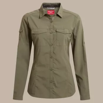 Craghoppers NosiLife Adventure LS Shirt III Damska koszula z długim rękawem odpychająca owady, Wild Olive, rozmiar M