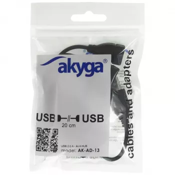 AKYGA AK-AD-13 USB 2.0 4-portowy hub, czarny