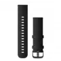 Garmin Quick Release Bands (22 mm) Czarna skóra ze szczotkowanym łupkowym okuciem