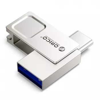 ORICO U301 256GB Pamięć USB z dwoma złączami USB-A USB-C 3.2 Gen 1 srebrna