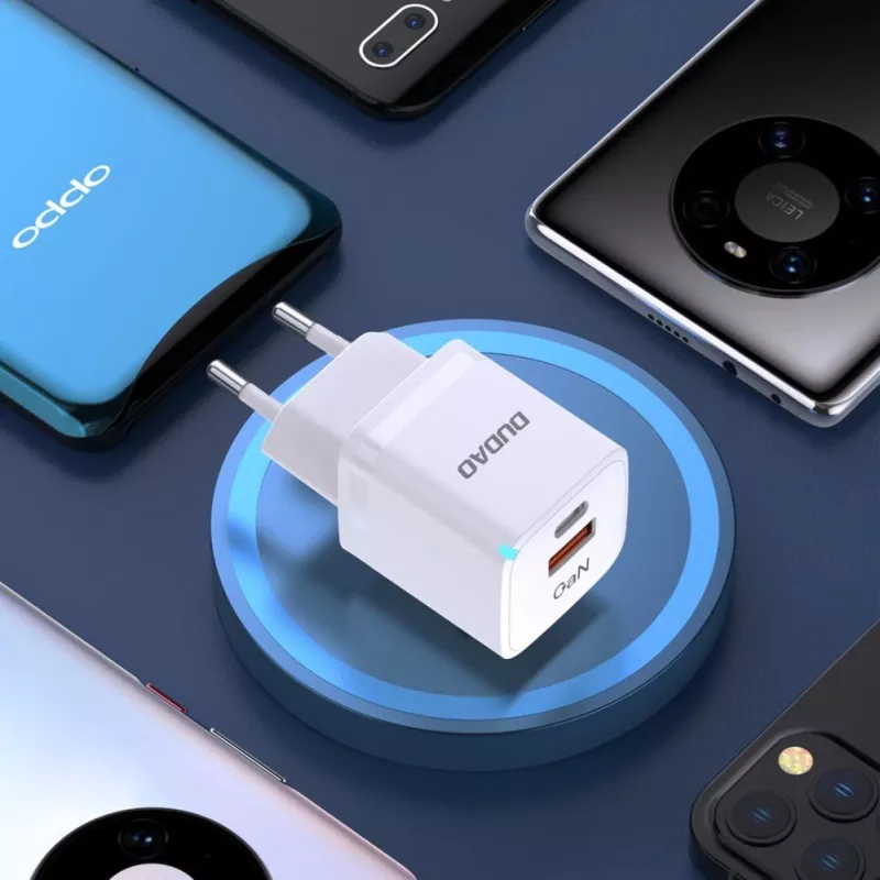 DUDAO A13Pro EU GaN 33W PPS USB-C/USB Ładowarka ścienna - Biała