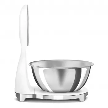 Smeg KSF01WHWW Waga kuchenna mechaniczna w stylu lat 50. z misą ze stali nierdzewnej, pojemność 5 kg, biała