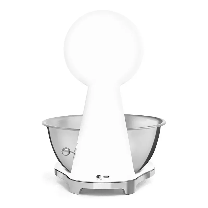 Smeg KSF01WHWW Waga kuchenna mechaniczna w stylu lat 50. z misą ze stali nierdzewnej, pojemność 5 kg, biała