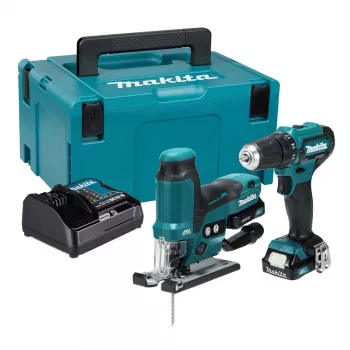 Makita CLX252SAJ 12V max CXT Bezprzewodowy zestaw kombinowany z wiertarko-wkrętarką DF333D, wkrętarką udarową TD110D, 2x akumulatory 2.0Ah, ładowarką i walizką Makpac