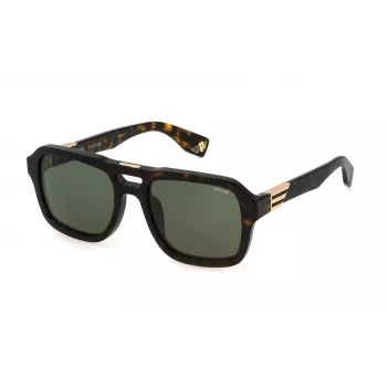 POLICE SPLN65-550722 Okulary przeciwsłoneczne męskie - czarna oprawka, szare szkła, 55mm