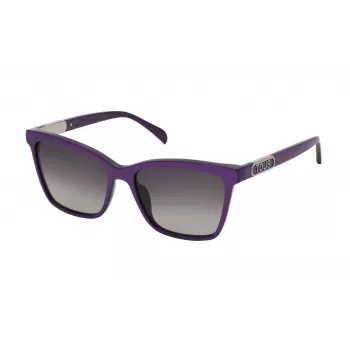 Okulary przeciwsłoneczne damskie TOUS STOC20-560915 – czarna oprawka acetatowa, szare szkła, 56/17/140 mm