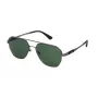 POLICE SPLP30-590627 Męskie okulary przeciwsłoneczne prostokątne - czarna oprawka, szare szkła, ochrona UV400