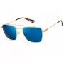 Police SPLN3856300B Męskie prostokątne okulary przeciwsłoneczne, czarna oprawka, szare szkła, 56mm