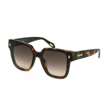 Okulary przeciwsłoneczne JUST CAVALLI damskie SJC089 Oversize w kształcie motyla z gradientowymi brązowymi szkłami - 65/13/140 mm