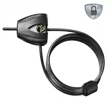 Master Lock Python Regulowana Linka Zabezpieczająca 8417EURDPRO – 1,8 m Stal pleciona, Czarny, 2 klucze