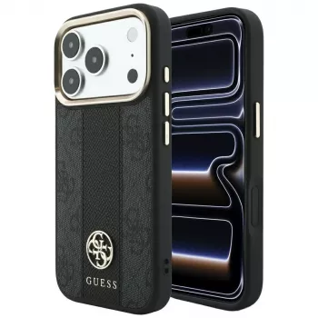 Guess 4G Stripe Round i Classic Logos Etui MagSafe do Apple iPhone 18 Pro / 17 Pro - Czarny