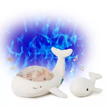 Cloud B Tranquil Whale Zestaw usypiający z projektorem i grzechotką - Biały