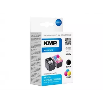 KMP 1741.400500 MultiPack Czarny i Trójkolorowy Tusz do Drukarek Kompatybilny z HP 62XL (C2P05AE/C2P07AE) - 2 sztuki