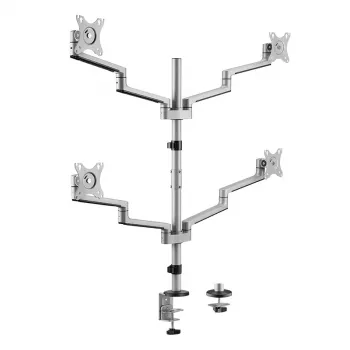 Logilink Quad Monitor Mount, 17-32 cali, aluminium, srebrny