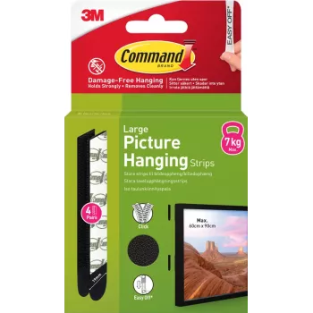 3M Command paski samoprzylepne duże, 4 szt., czarne (7100337186)
