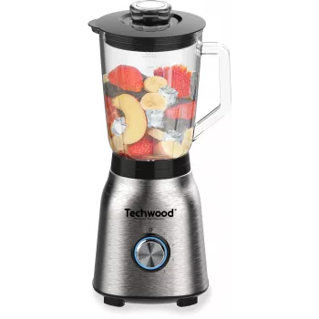 Techwood TBLI-1250 Blender stołowy 1200 W 1,5 L szklany dzbanek czarny/srebrny