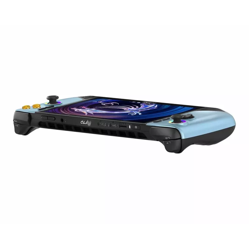 MSI Claw 8 AI+ A2VM Glacier Blue Edition-254PL Przenośny komputer do gier - Intel Core Ultra 7 258V, 32GB LPDDR5x, 1TB SSD, 8 cali FHD 120Hz dotykowy ekran, Intel Arc Graphics, Windows 11 Home