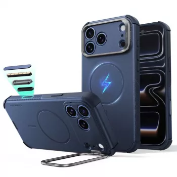 ESR Cyber Tough Etui z podstawką MagSafe na iPhone 17 Pro Max / 18 Pro Max - Niebieski