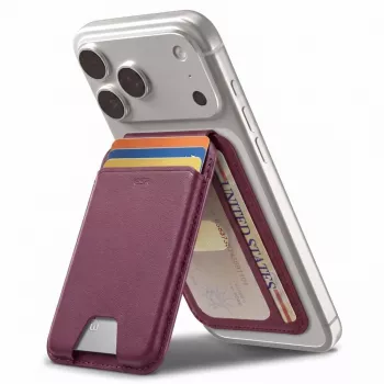 ESR Classic RFID Magnetyczny Portfel ze Stojakiem MagSafe Głęboka Bordowa