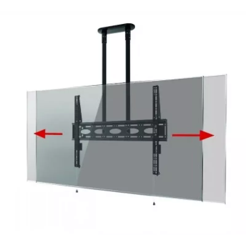 B-TECH AV BT8448-150/BB Extra-duży uniwersalny sufitowy uchwyt do płaskich ekranów z wysięgnikiem 1,5 m Ø50 mm, VESA do 1100x700, 130 kg, czarny