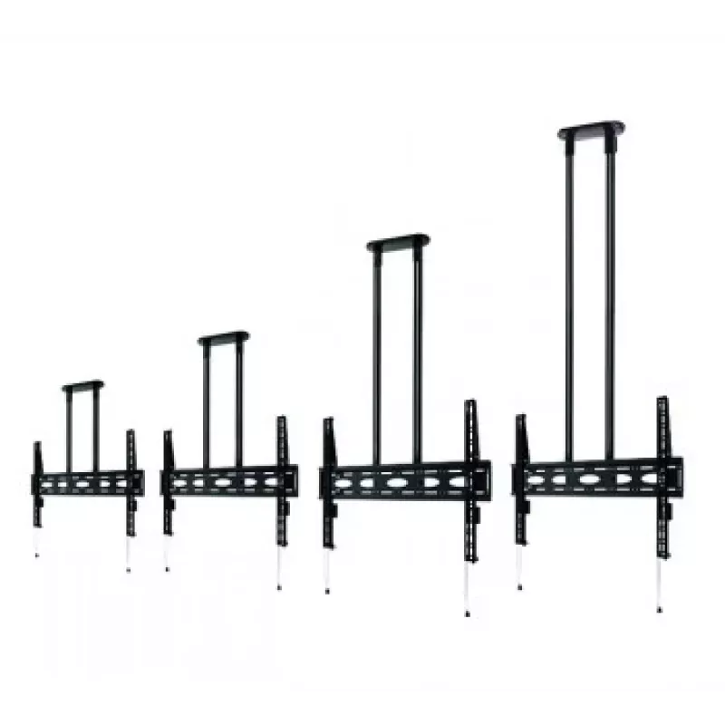 B-TECH AV BT8448-150/BB Extra-duży uniwersalny sufitowy uchwyt do płaskich ekranów z wysięgnikiem 1,5 m Ø50 mm, VESA do 1100x700, 130 kg, czarny