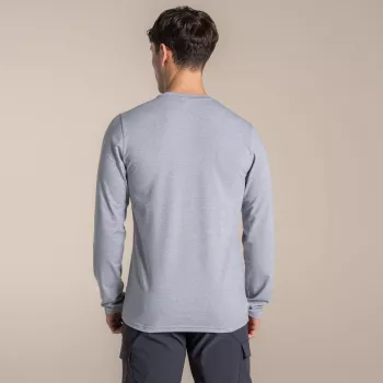 Craghoppers NosiLife Abel T-shirt z długim rękawem - Soft Grey Marl - Rozmiar M