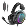 FIFINE H6 AmpliGame RGB 7.1 Surround Sound Nauszny Zestaw Słuchawkowy USB do Gier z Odpinanym Mikrofonem, Czarny