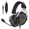 FIFINE H3 AmpliGame RGB Przewodowy Nauszny Zestaw Słuchawkowy do Gier z Odpinanym Mikrofonem, 50mm Przetworniki, USB-A, Czarny