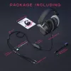 FIFINE H3 AmpliGame RGB Przewodowy Nauszny Zestaw Słuchawkowy do Gier z Odpinanym Mikrofonem, 50mm Przetworniki, USB-A, Czarny