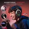 FIFINE H3 AmpliGame RGB Przewodowy Nauszny Zestaw Słuchawkowy do Gier z Odpinanym Mikrofonem, 50mm Przetworniki, USB-A, Czarny